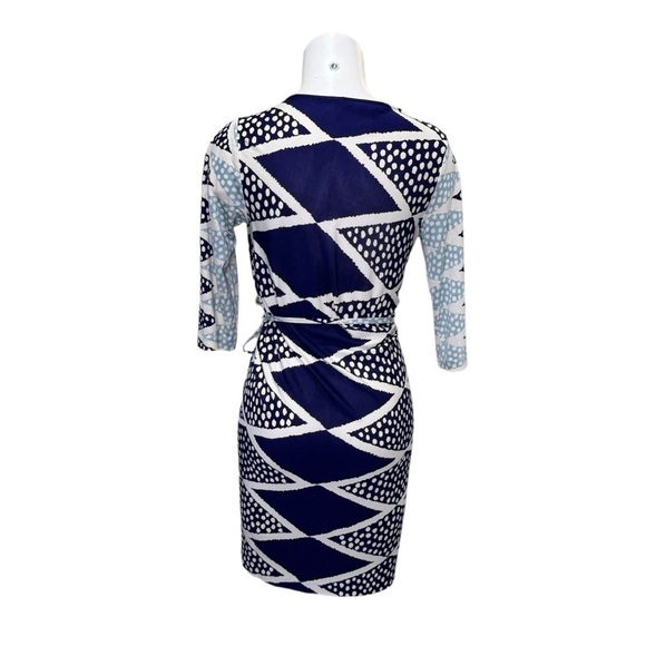 Diane Von Furstenberg Ornamentalist Diamonds Print Evrin Wrap Dress Size 6 - Picture 2 of 7
